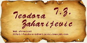 Teodora Zaharijević vizit kartica